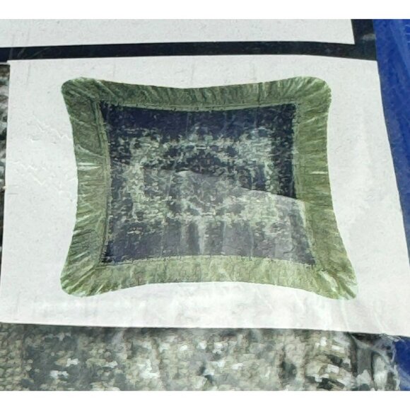 New Merchant 41 18x18 Green & Tan Fringe Pillow Cover - Picture 2 of 9